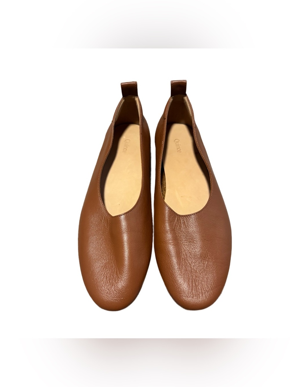 Quince Italian Leather Glove Ballet Flat Cognac Women's 8 Minimalist Casual Shoe - Picture 3 of 7